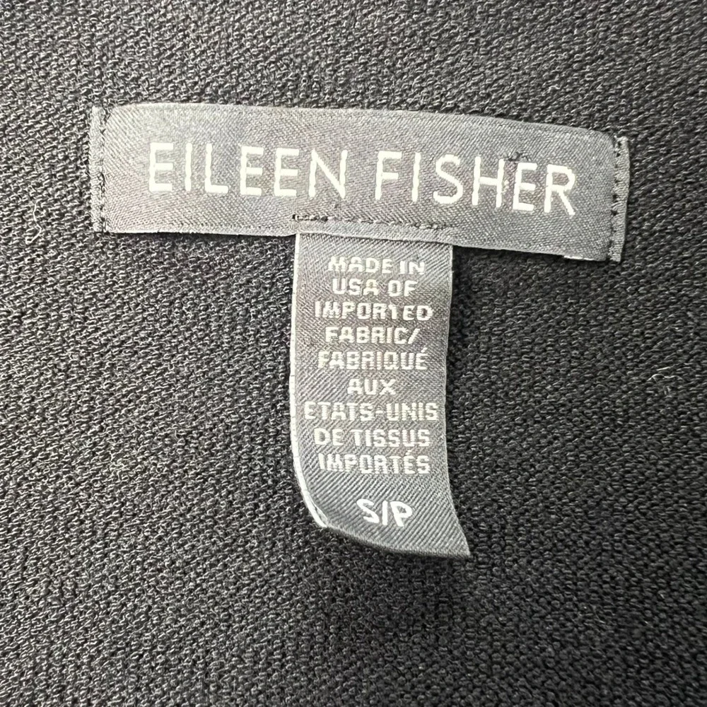 Eileen Fisher Classic Black Blazer Shawl Collar Tailored Fit S Petite Minimalist